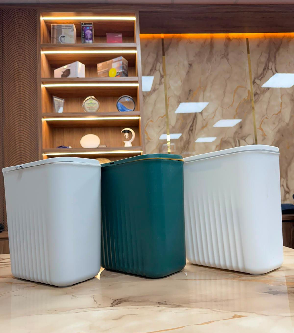 Wall-Mounted Kitchen Trash Bin with Lid