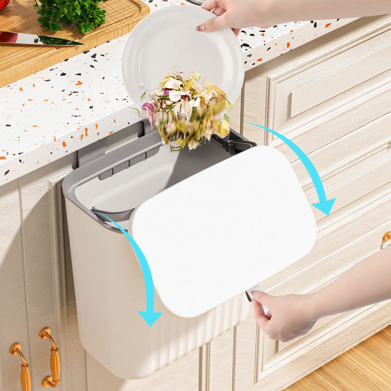 Wall-Mounted Kitchen Trash Bin with Lid