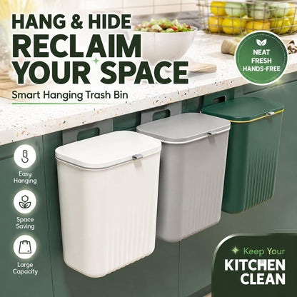 Wall-Mounted Kitchen Trash Bin with Lid