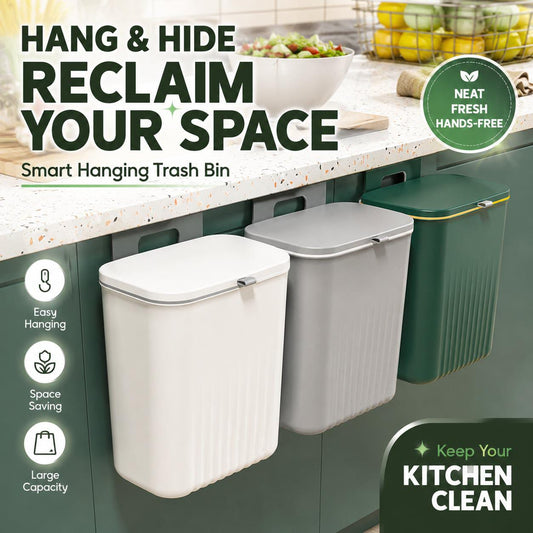Wall-Mounted Kitchen Trash Bin with Lid