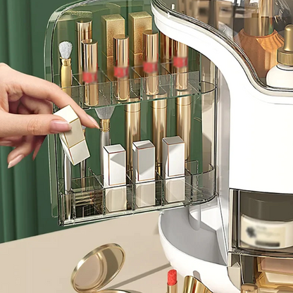 Luxury Desktop Cosmetic Organizer – Elegant & Dustproof Makeup Storage