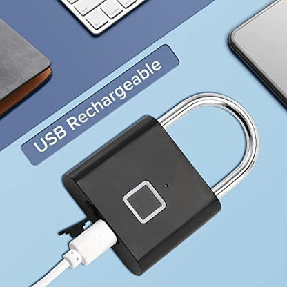 Smart Fingerprint Padlock – USB Rechargeable Keyless Biometric Security Lock