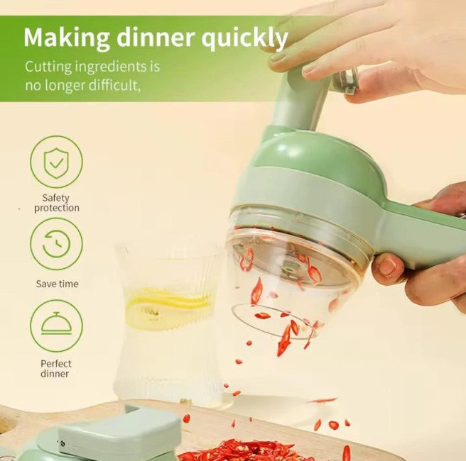 Portable Electric Food Chopper & Vegetable Cutter – USB Rechargeable Kitchen Helper