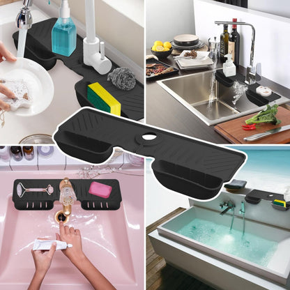 Silicone Sink Splash Guard & Faucet Water Catcher – Multi-Function Kitchen Drying Mat